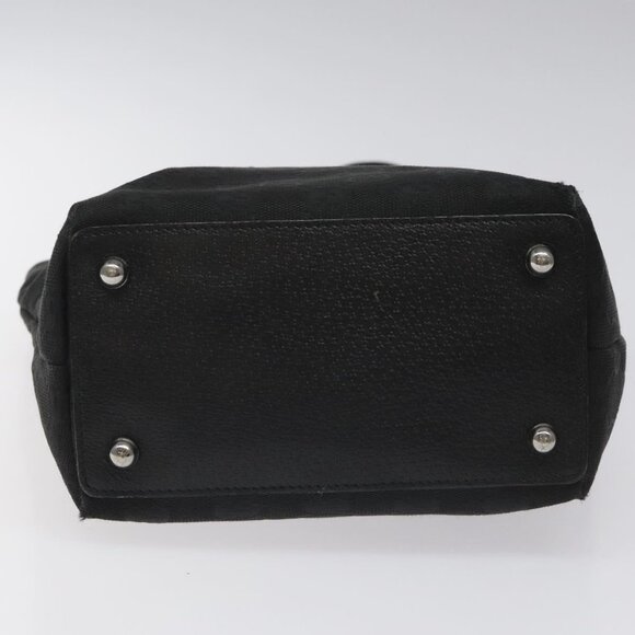 GUCCI GG Canvas Tote Bag Black Silver 120840 Auth - Picture 5 of 16